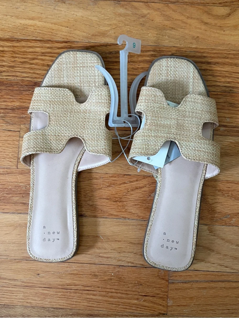 a new day Natural Beige Woven Slide Sandals